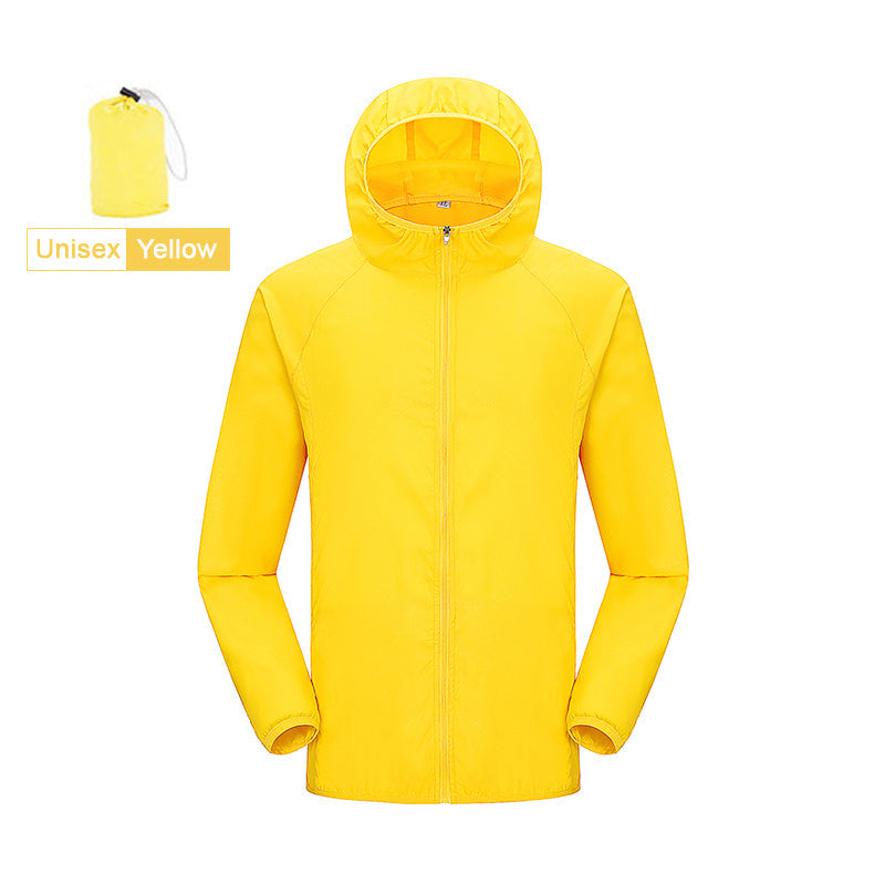 Mens And Womens Skin Windbreaker UV Protection Sunscreen Clothing Men DealSniper.net Yellow 2XL