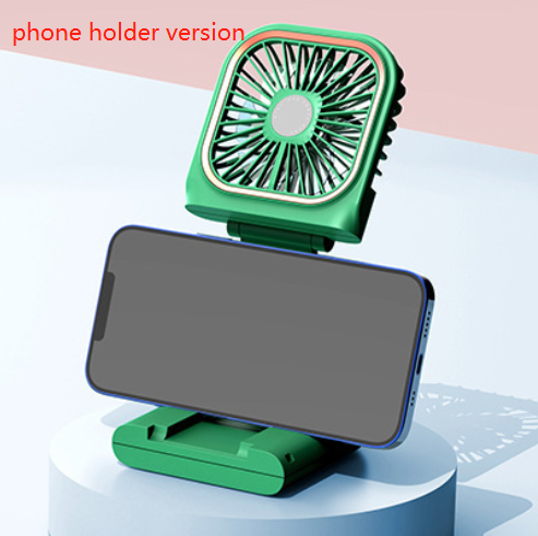 Hands-free Neck-Fan Band Hands-Free Hanging USB Rechargeable Dual Cooling Fan Mini Air Cooler Summer Portable Foldable Fan Outdoor DealSniper.net Green with phone holder USB
