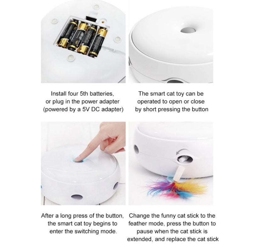 Electric cat toy smart funny cat stick donut automatic turntable Pets DealSniper.net