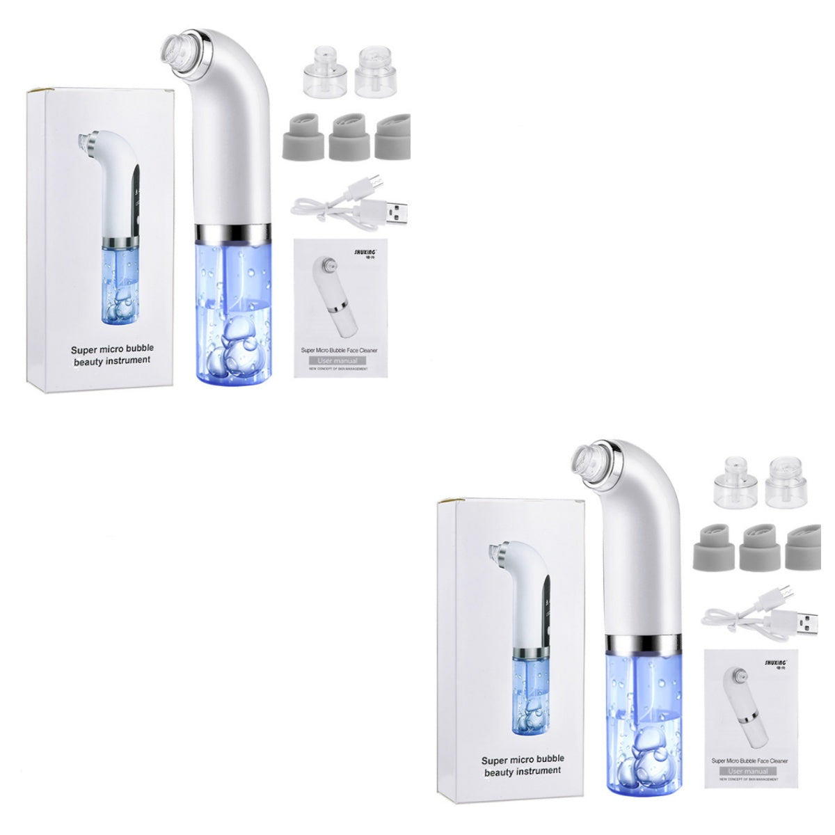 Blackhead Remover Pore Vacuum Cleaner Upgraded Blackhead Beauty Gym From House White 2PC