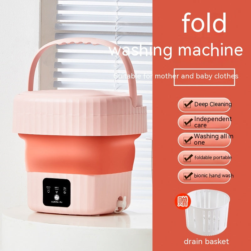 Portable Washing Integrated Intelligent Digital Display Folding Washing Machine Electronics DealSniper.net 6L Pink EU