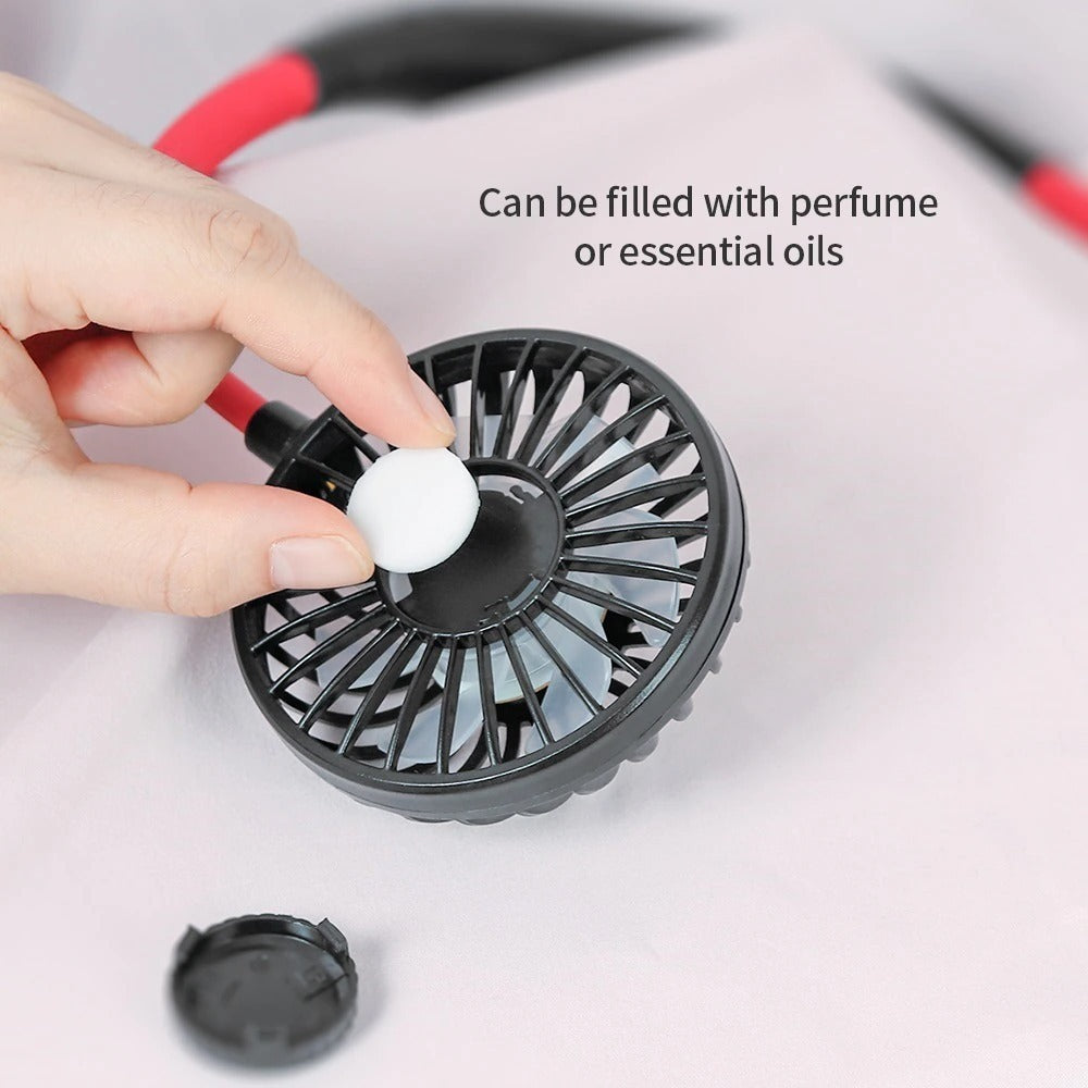 Mini Portable Hanging Neckband Fan USB Rechargeable Gadgets DealSniper.net