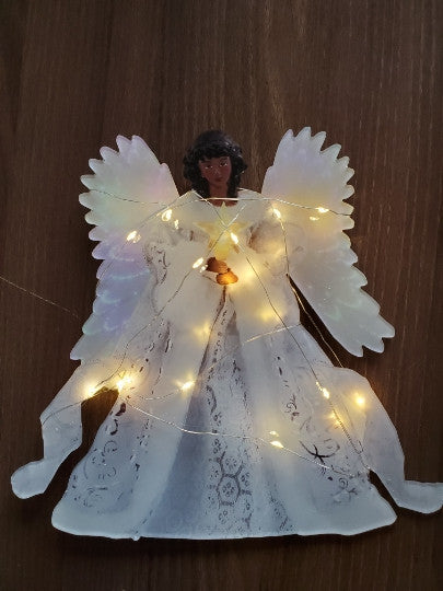 Christmas Tree Decoration Golden Angel Doll Tree Top Star LED Glow Deals DealSniper.net