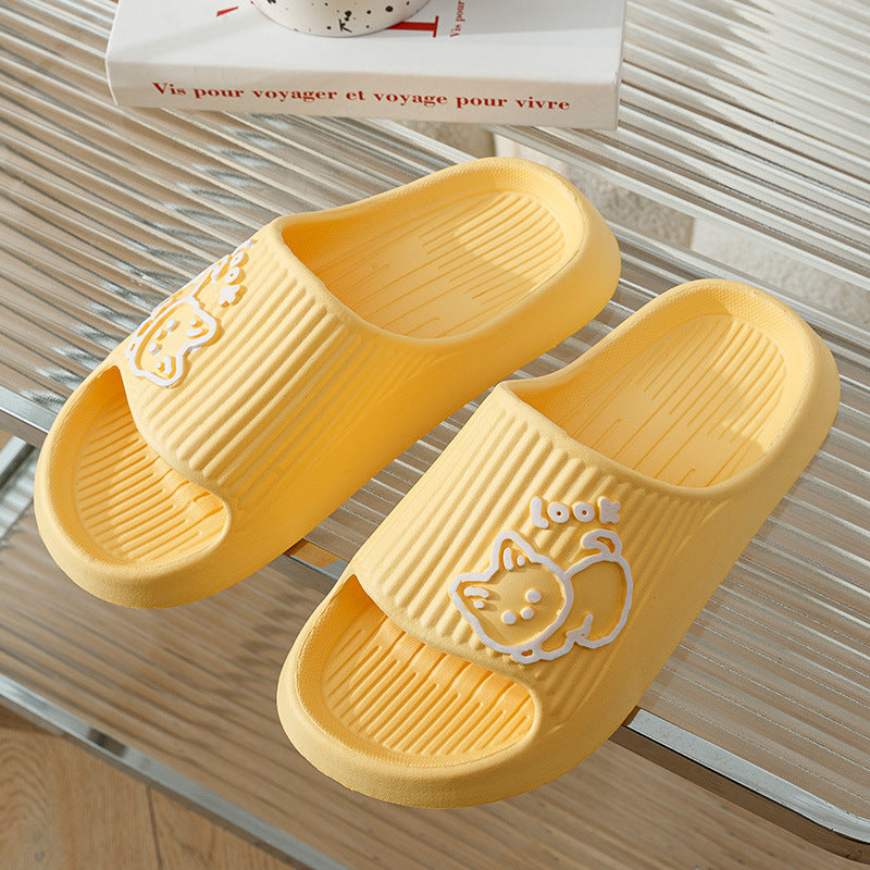Cute Cat Slippers Summer Women Home Shoes Bath Women DealSniper.net Yellow 36to37