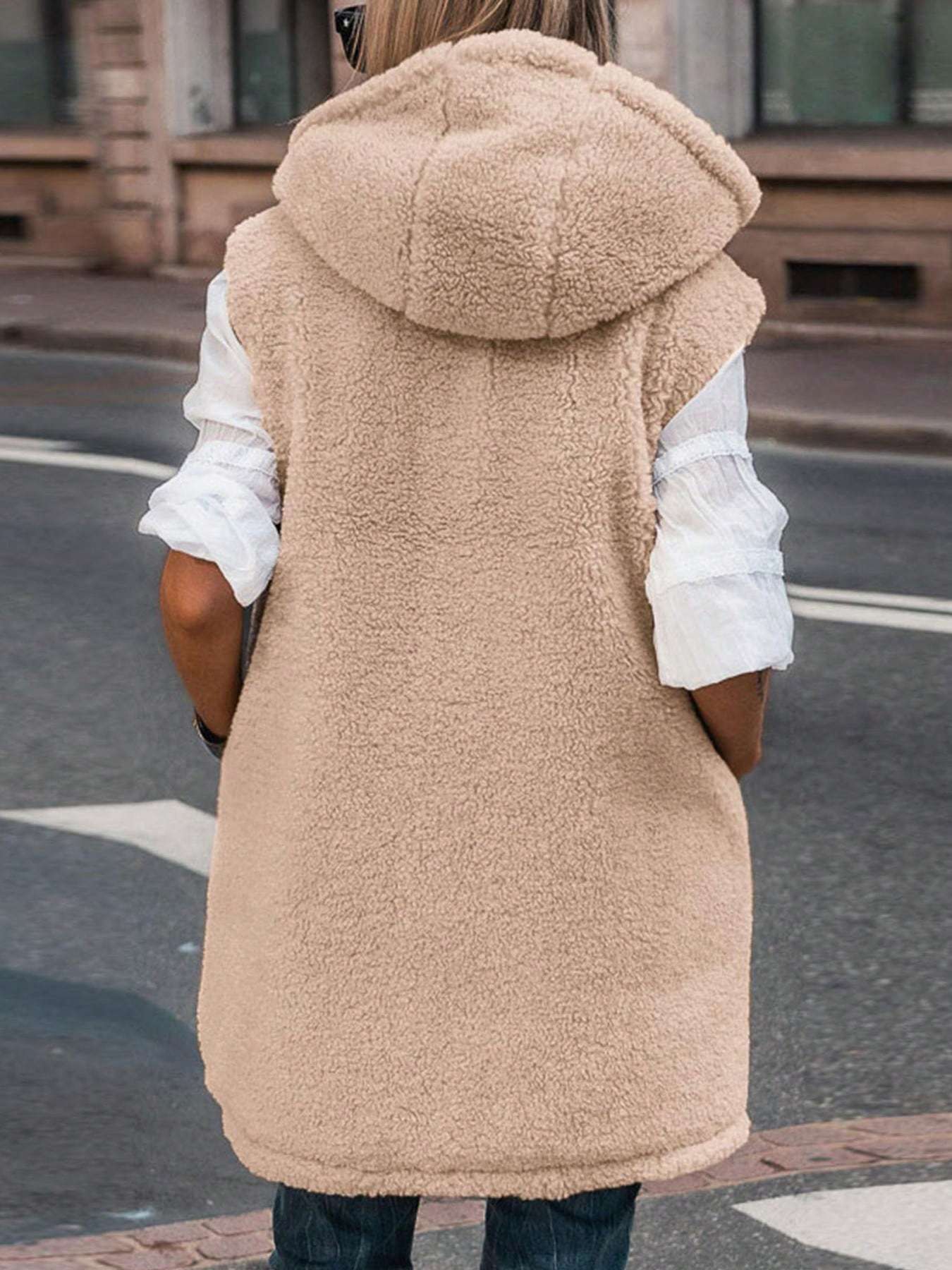 Women's Fall Reversible Vest Sleeveless Wool Jacket Women DealSniper.net