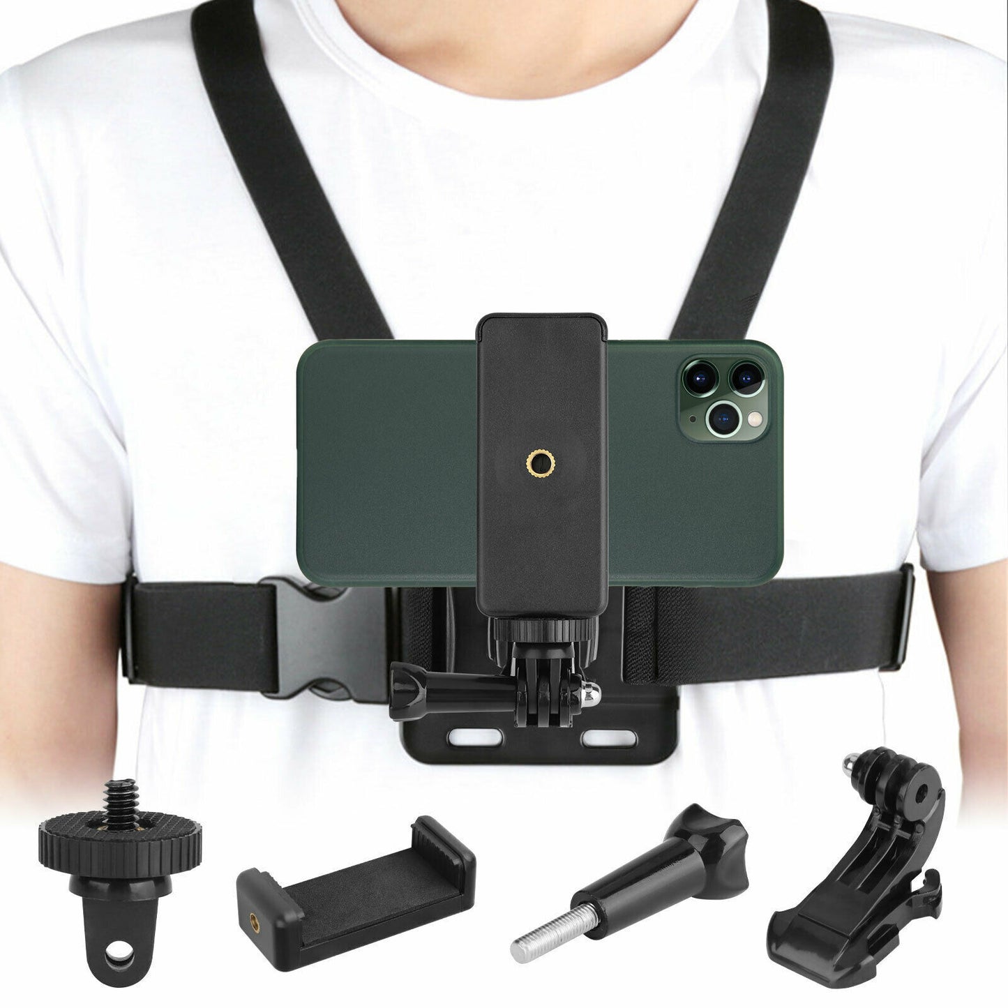 Chest Mount Harness Strap Phone Holder Clip POV For Gopro 10 9 Phones DealSniper.net