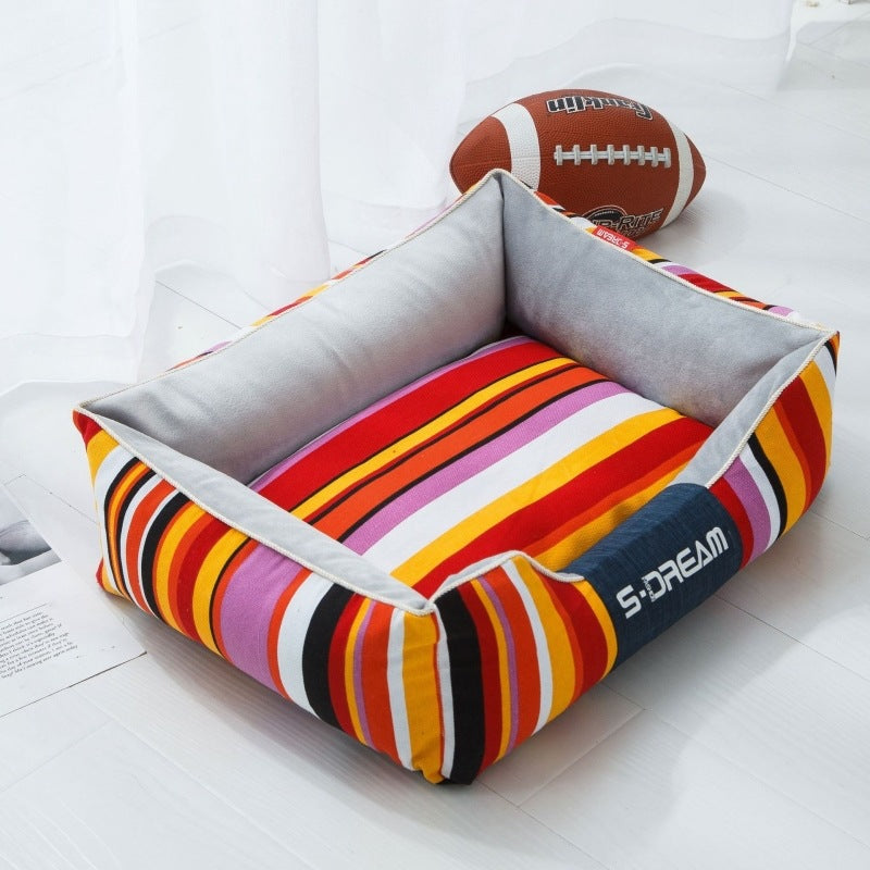 Pet For Cat Cathouse Pets Dog Bed House Cats Dogs Pets DealSniper.net Red and pillow S
