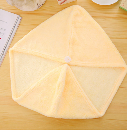 Korean version of coral fleece dry hair cap dry hair towel Women DealSniper.net Yellow