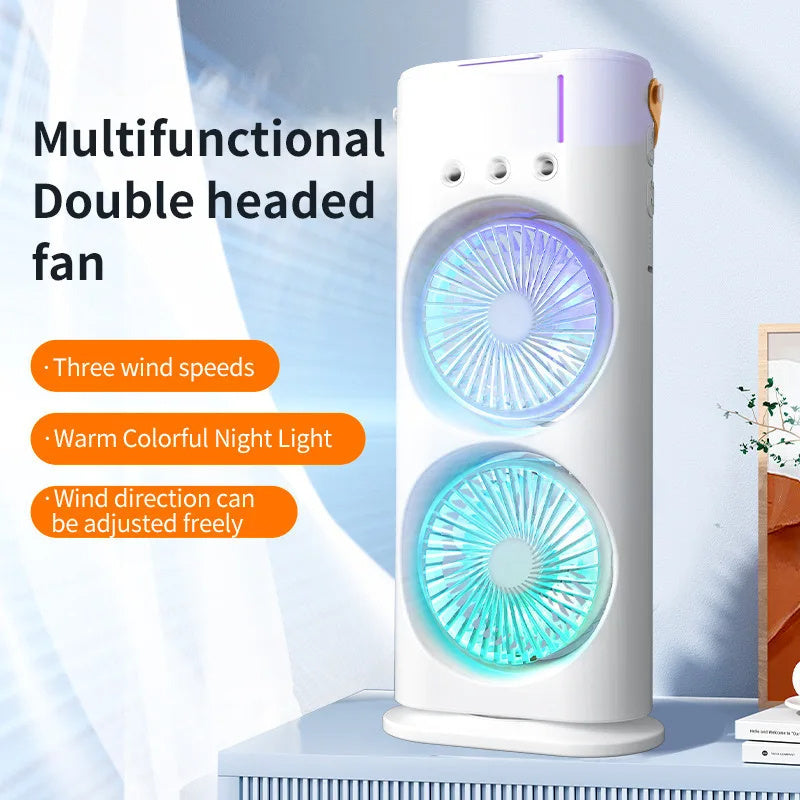 Double-ended Spray Fan Portable Humidifier Fan Air Conditioner Gadgets DealSniper.net
