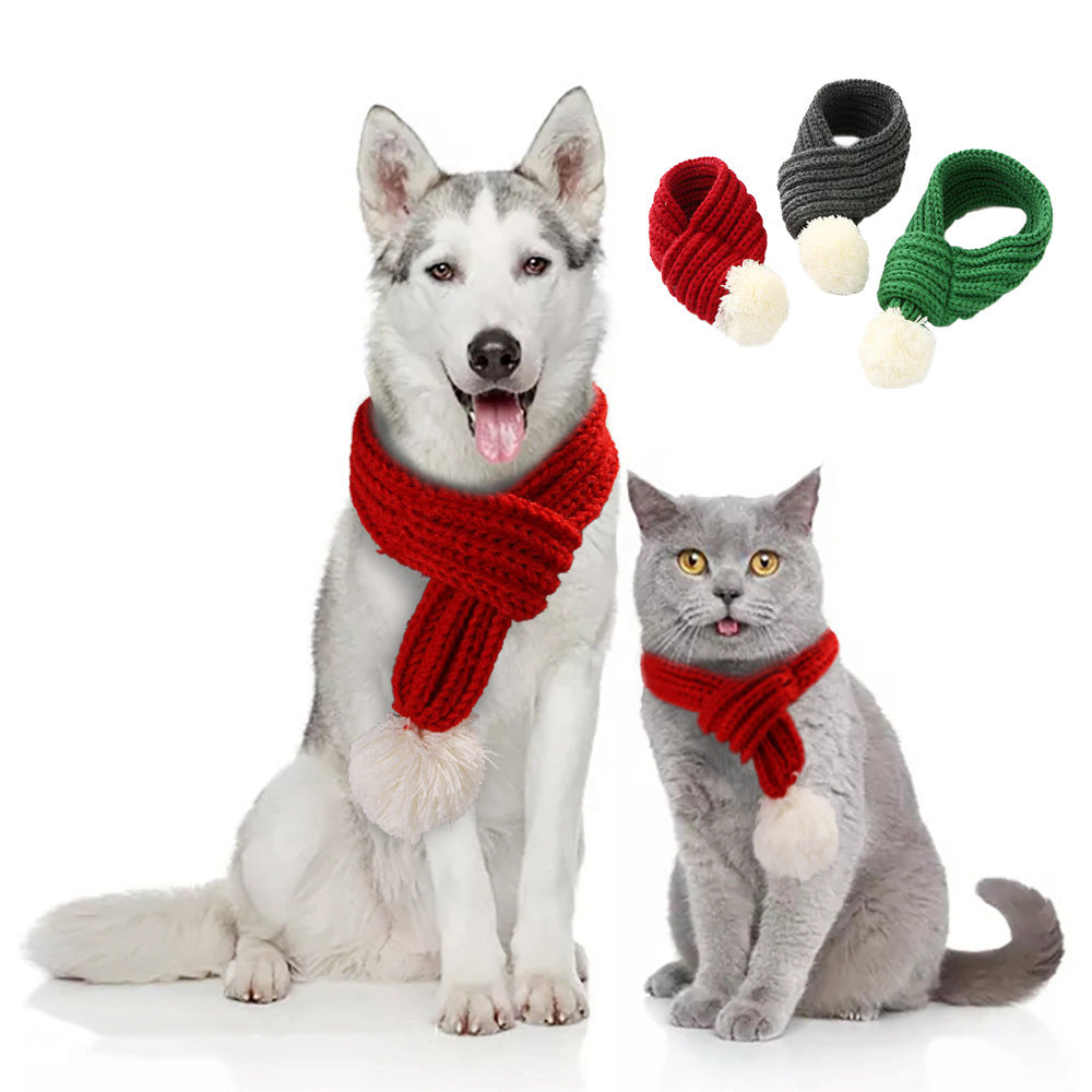 Pet christmas wool scarf Pets DealSniper.net