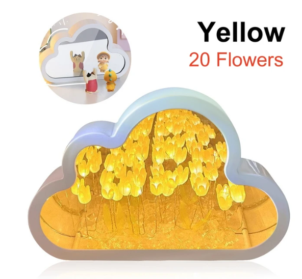 Tulip Night Lamp Material Cloud Tulips Night Lamp Decorative Gifts Holidays dealsniper-net Yellow