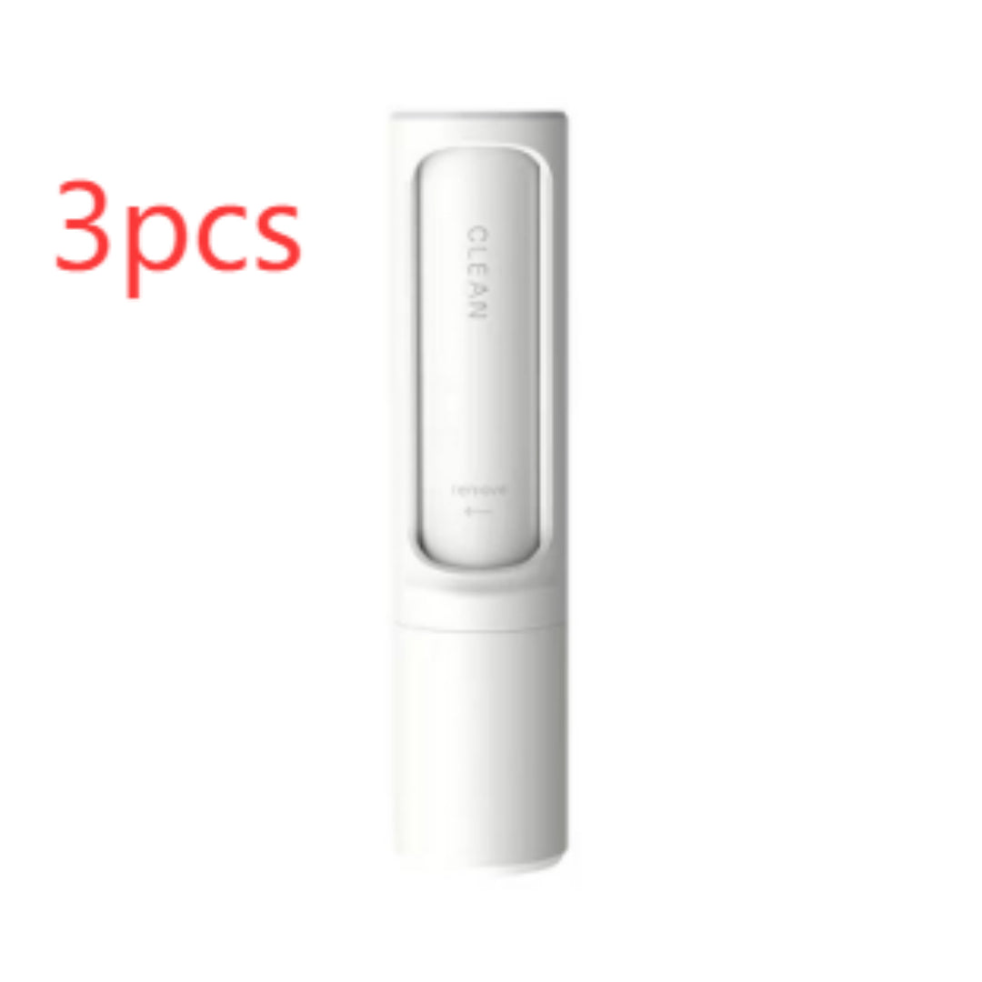 2-1 Reusable Pet Hair Remover Brush Lint Roller Portable Brush Beauty dealsniper-net White3pcs