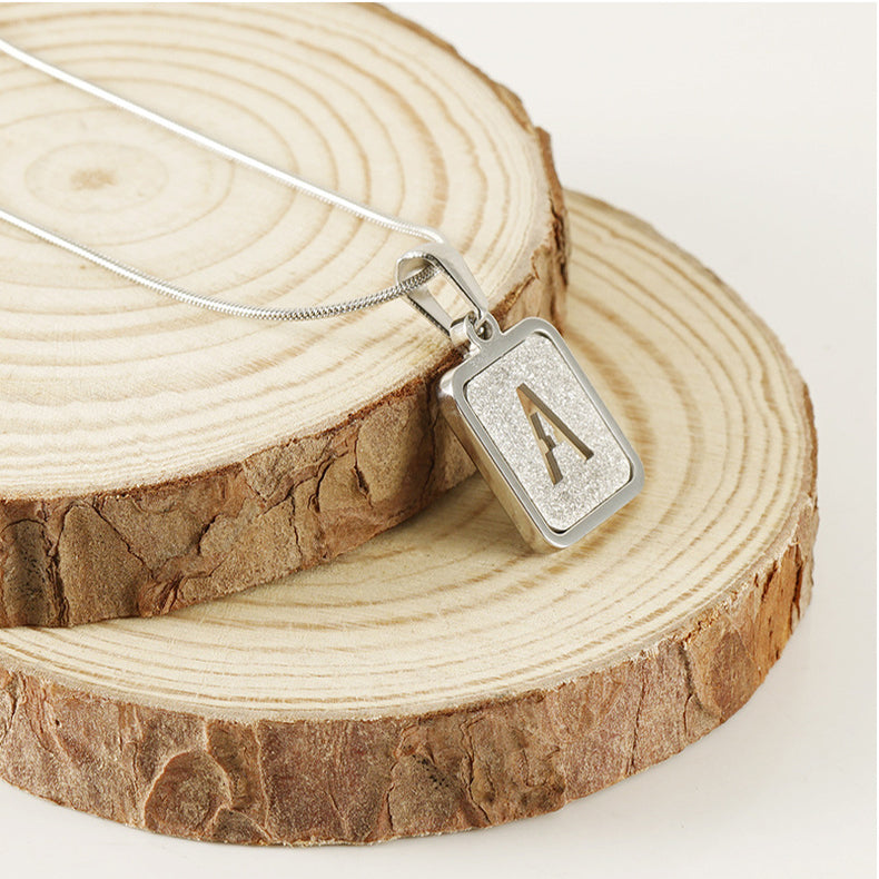 Alphabet Necklace 26 Letters Hollow Out Square 18K Necklace Fashion Jewelry Jewelry DealSniper.net