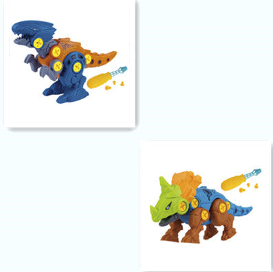 DIY Disassembly Assembly Dinosaur Toy Set Screw Nut Combination Assembling Dinosaur Model Kids DealSniper.net Blue and Green
