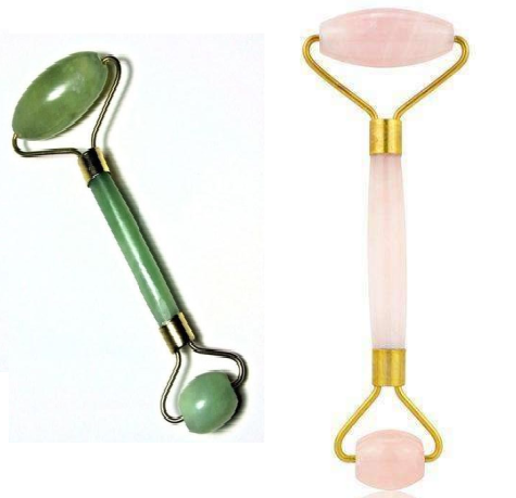 Beauty Jade Massage Facial Massage Beauty Massage Roller Beauty dealsniper-net Green and pink C