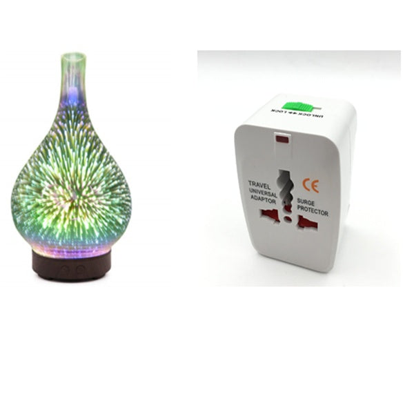 3D Glass Aroma Diffuser Colorful Lamp Humidifier Night Light Home Decor DealSniper.net UP Special EU