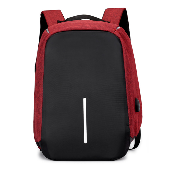 Multi-Functional Water Resistant USB Charging Computer Notebook Backpack Bag Men DealSniper.net Wine Red
