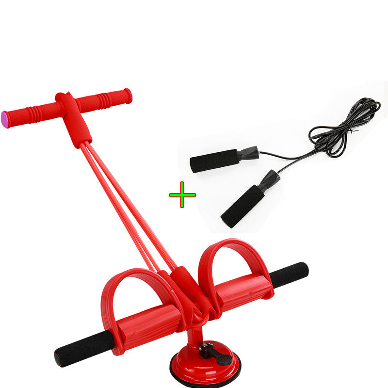 4 Tubes Latex Foot Elastic Pull Rope Expander Pedal Resistance Band Sports DealSniper.net Red1