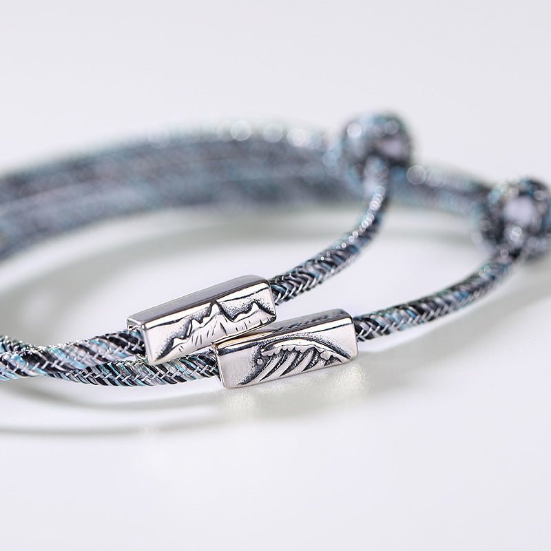 Pure silver vow of love hand rope Jewelry DealSniper.net