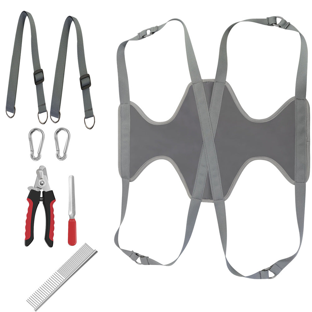 Pet Grooming Hammock For Cats & Dogs Hanging Harness Pet Deals DealSniper.net Grey L plus tool set