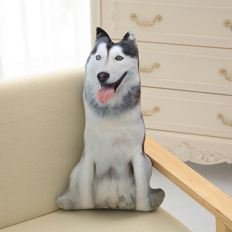 Funny 3D Dog Print Throw Pillow Creative Home Decor Home Decor DealSniper.net Husky 50cm