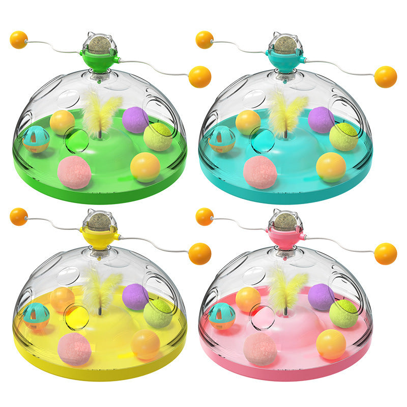 Meows Windmill Funny Cat Toys Interactive Multifunctional Turntable Pets DealSniper.net