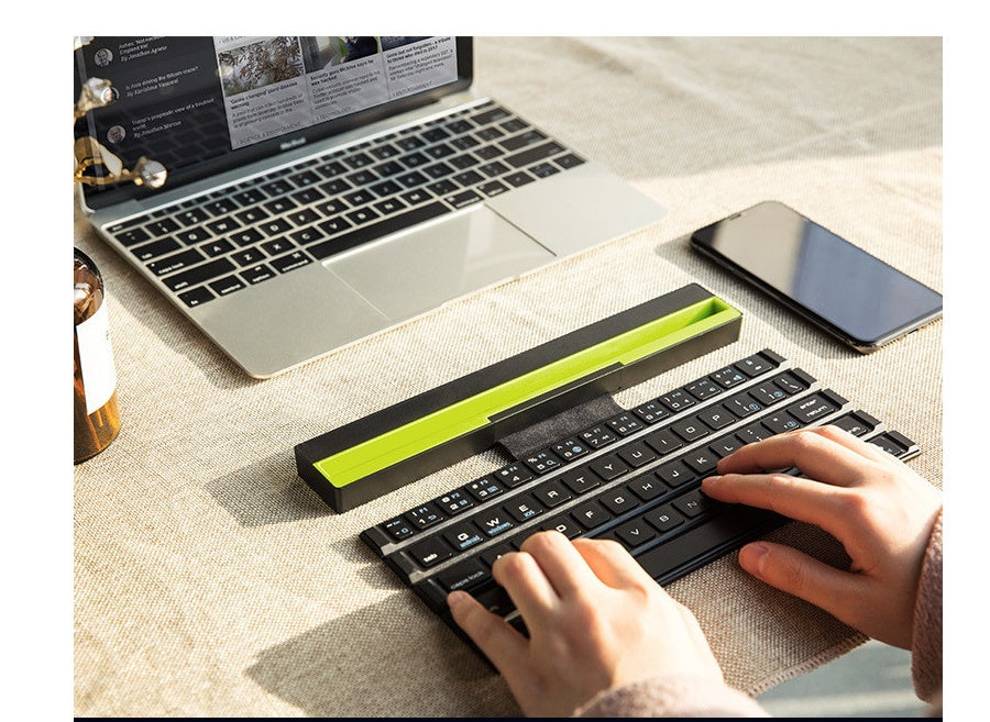 Outdoor Office Portable Folding Wireless Reel Keyboard Electronics DealSniper.net