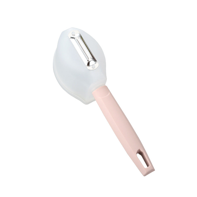 Handle Fruit Peeler Stainless Steel Kitchen Gadgets Kitchen DealSniper.net Pink