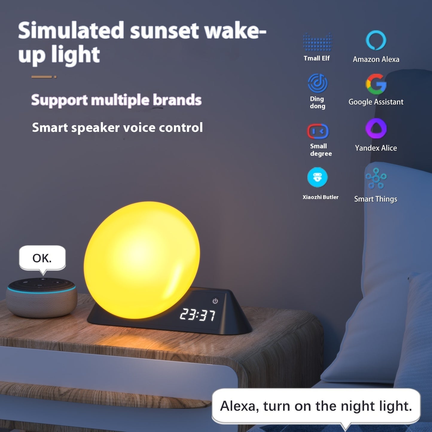 LED Colorful Atmosphere Light Bedside Lamp Home Decor DealSniper.net