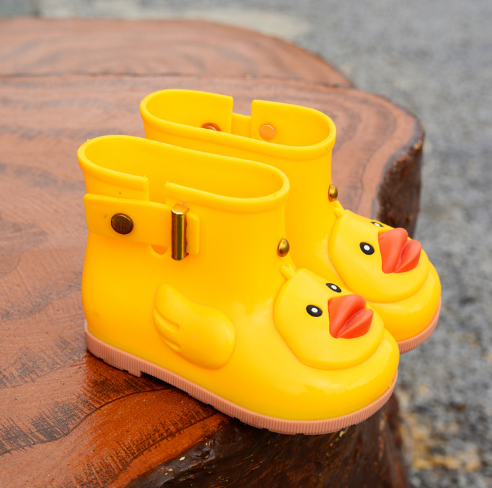 Children's rain boots Korean version of non-slip water shoes Kids DealSniper.net Yellow 24