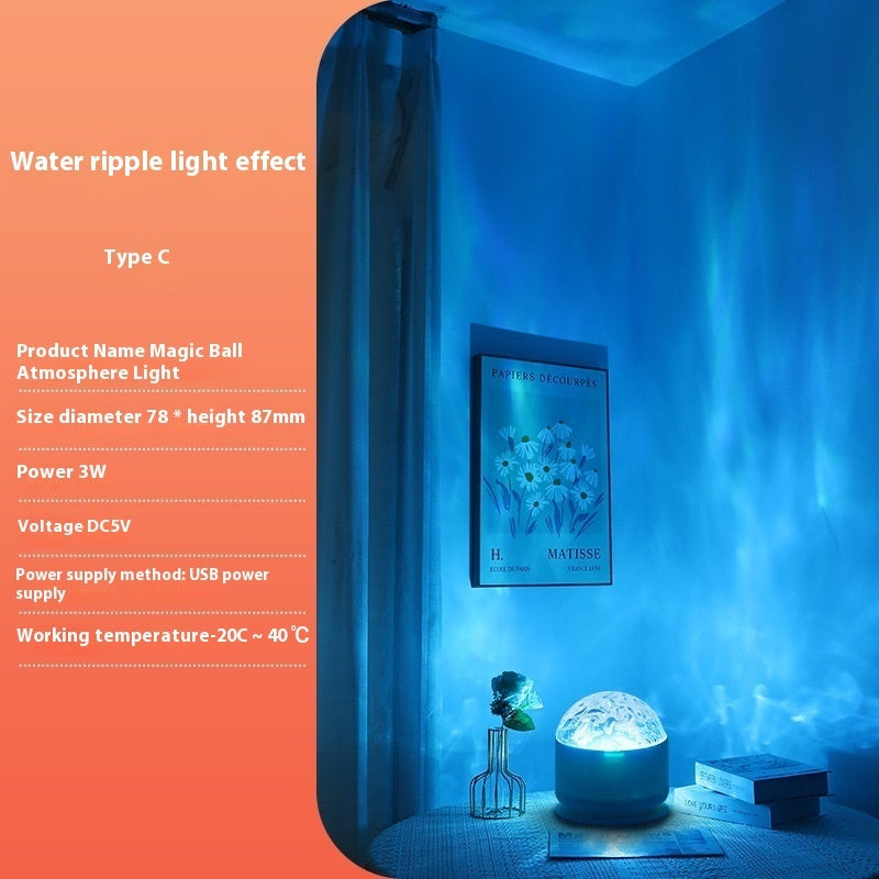 Rotating Polar Light Water Ripple Ambience Light Usb Home Decor Gym From House 5V USB Plug 16 Colors Water Ripple Remote Control