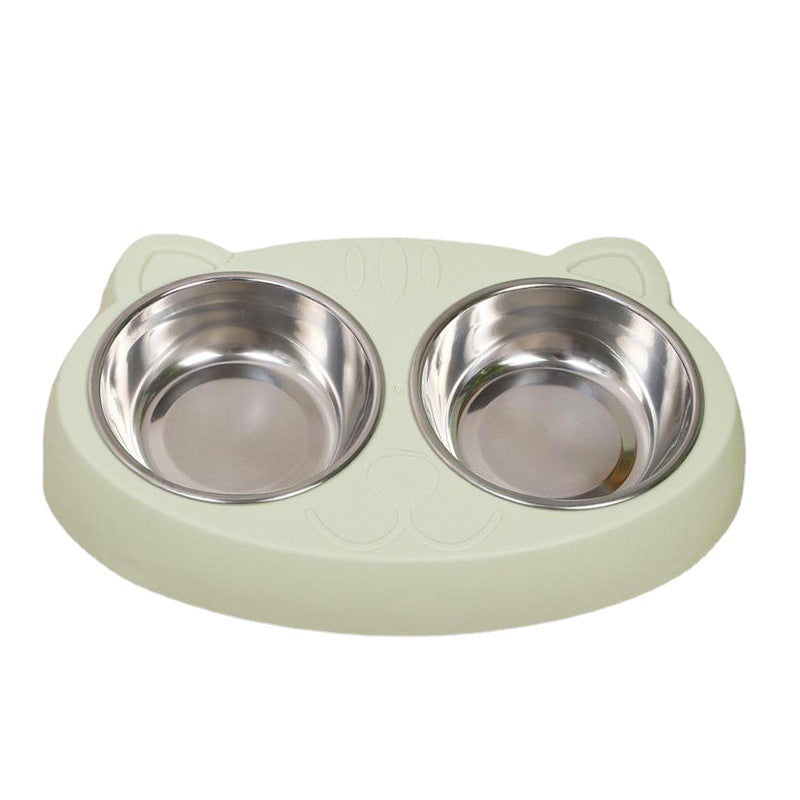 Dog Bowls Double Dog Water And Food Bowls Stainless Steel Bowls With Non-Slip Resin Station, Pet Feeder Bowls For Puppy Medium Dogs Cats Pets DealSniper.net Green