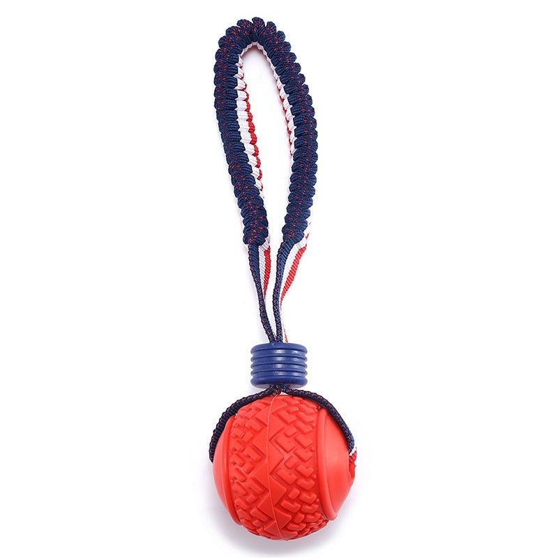 Interactive Dog Toy Ball Interactive Teether With Rope Dog Ball Pets DealSniper.net Tire Ball Red
