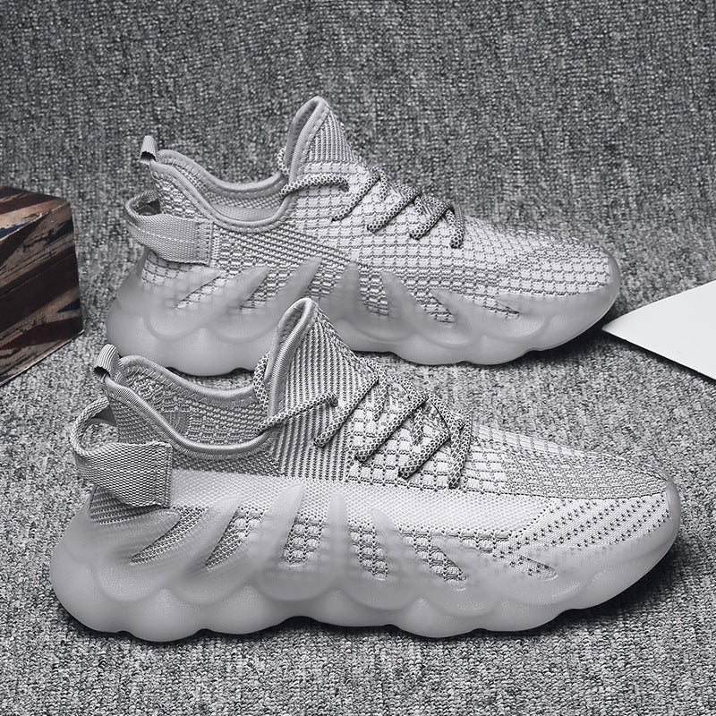 Fashion Sneakers With Wave Sole Cool Sports Shoes Men Men DealSniper.net Grey Size39
