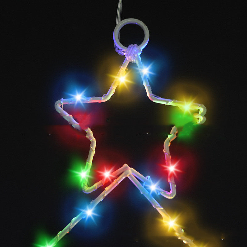 Wrought Iron Christmas Tree Shaped Lantern Festival LED Christmas Garland String Lights Fairy Curtain Light For Home Party Decororatios Holidays DealSniper.net
