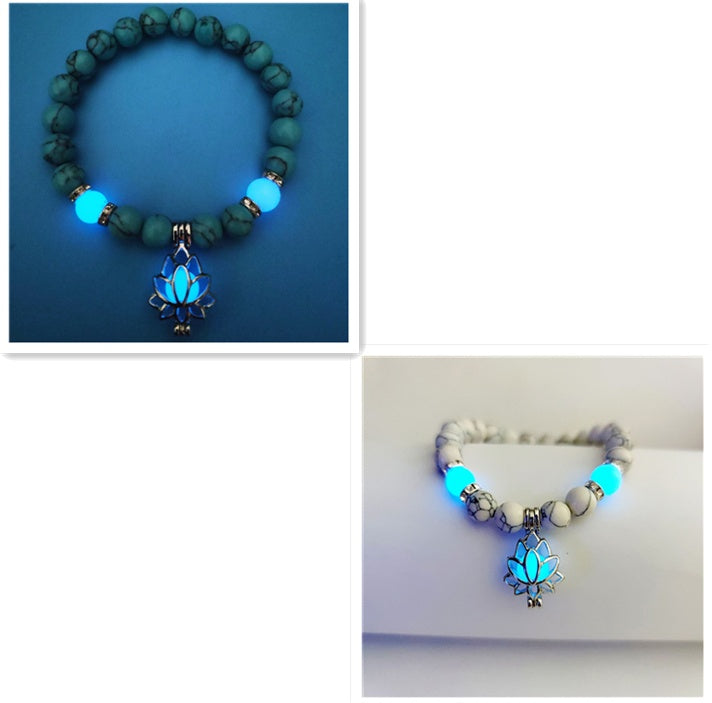 Energy Luminous Lotus Natural Stone Bracelet Yoga Healing
