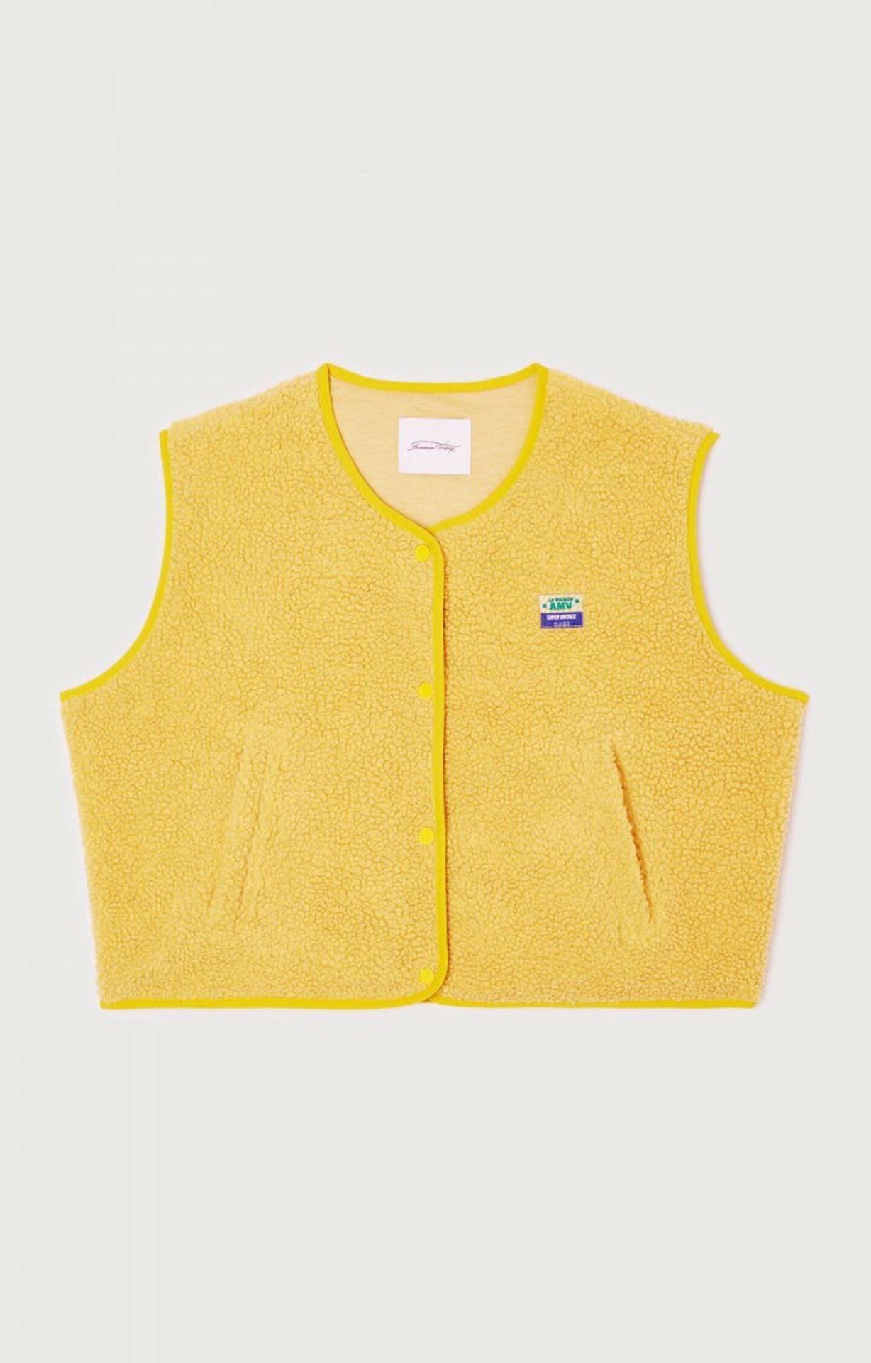 Fashion Single-breasted Vest Jacket Fall Winter Loose Outwear Women DealSniper.net Sleeveless Yellow L