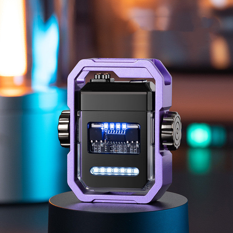New Pulse Lighter Double Arc Outdoor Windproof Outdoor DealSniper.net Purple USB