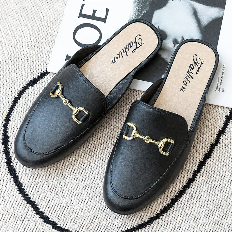 Baotou Half Slippers Outer Wear Fashion Sandals For Women Women DealSniper.net Black 36