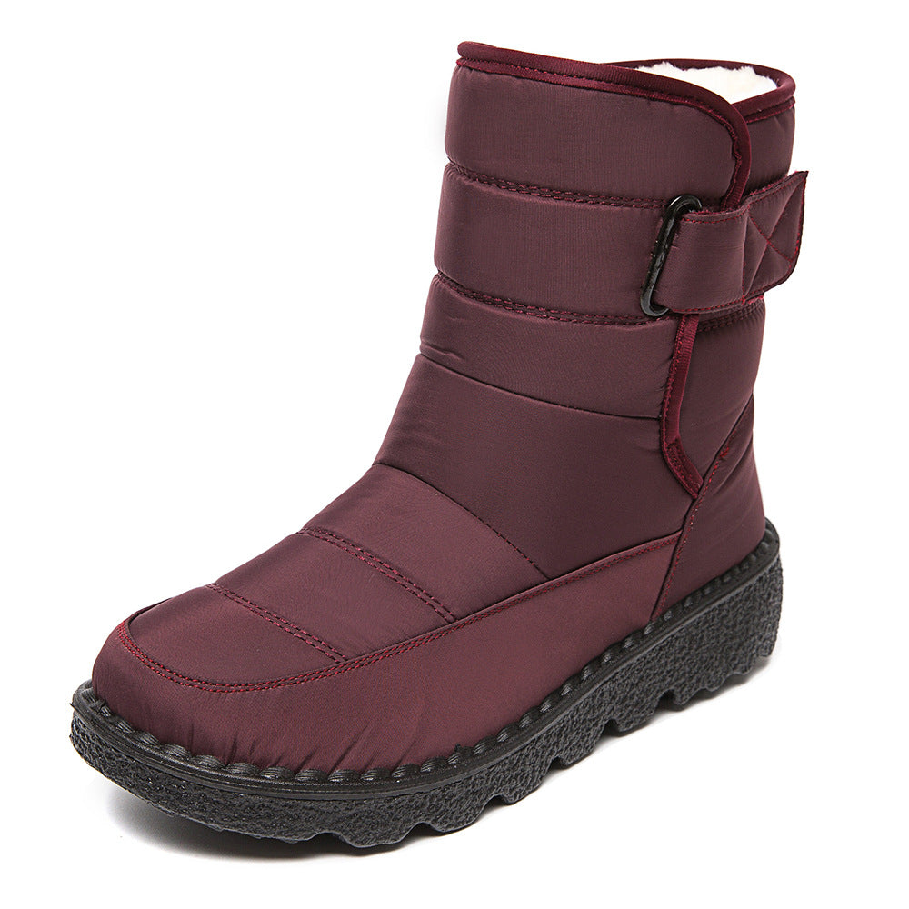 Snow Boots Winter Warm Plush Shoes Women Waterproof Low Heels Women DealSniper.net Red Size36