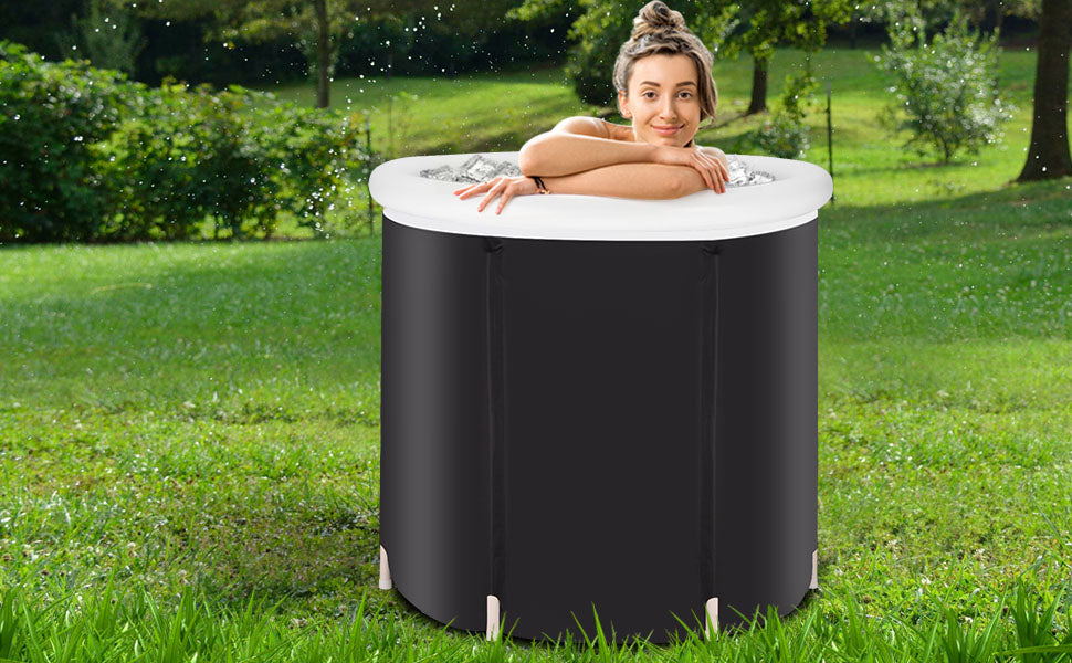Recovery Ice Tub Foldable Bathtub Outdoor Portable Cold Water Therapy Tub Fitness Rehab Ice Tub For Athletes Long Lasting Insulated Ice Tub, Spa Soaking Bucket Outdoor DealSniper.net