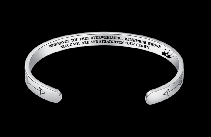 Mantra Bracelet With Quotes Stainless Steel Cuff Inspirational Jewelry Graduation Gift Jewelry DealSniper.net Silver Niece