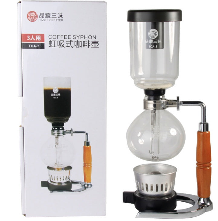 Siphon Coffee Maker Tea Pot Vacuum Coffeemaker Glass Machine Kitchen DealSniper.net