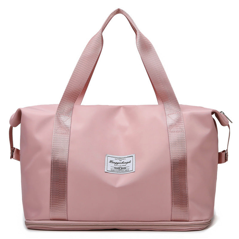 Large Capacity Travel Bag Fitness Gym Shoulder Bag Women DealSniper.net Light pink