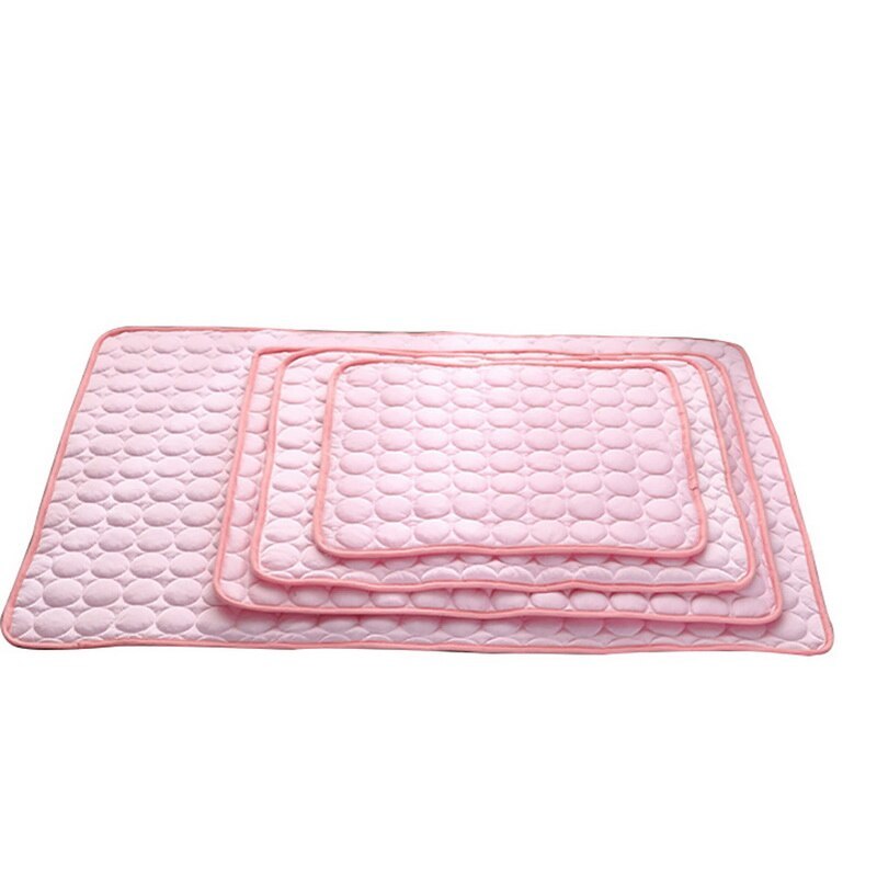 Pet Dog Cat Ice Silk Cold Nest Pad For Cooling In Summer Pets DealSniper.net Pink 150x100cm