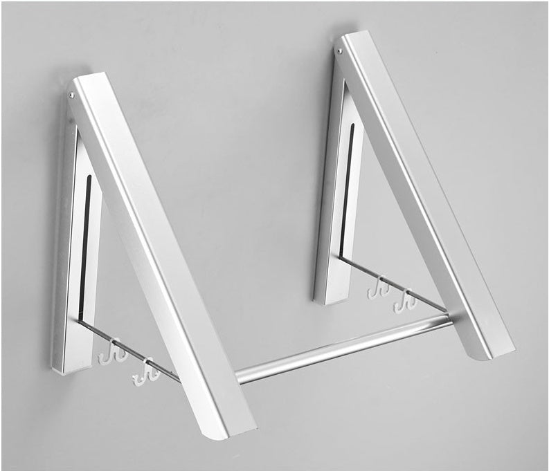 Punch-free Space Aluminum Foldable Invisible Folding Retractable Wall Hanger House DealSniper.net