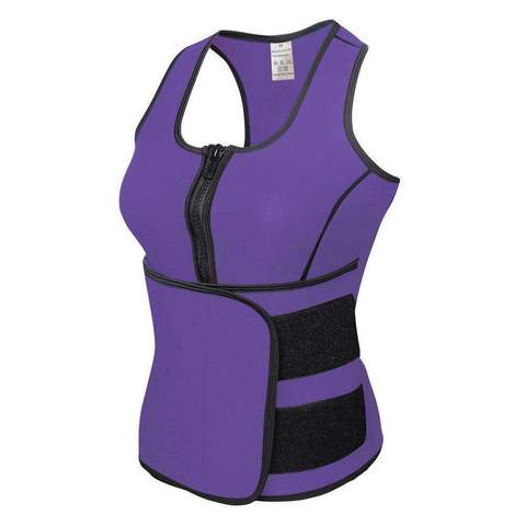 Rubber Body Sculpting Waistband Sports Waistcoat Women DealSniper.net Purple 2XL
