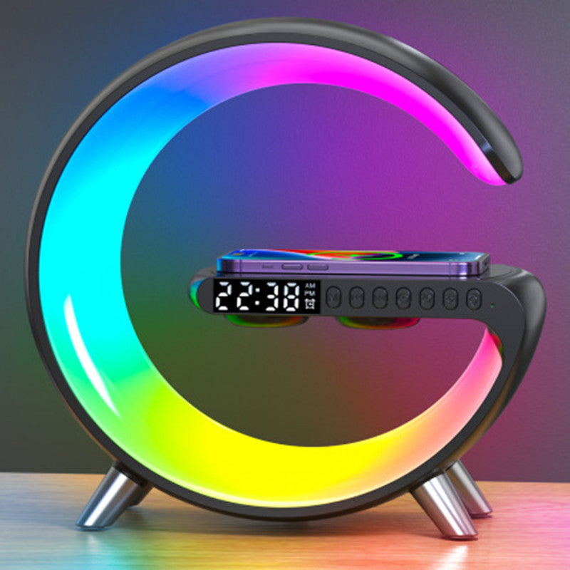 New Intelligent G Shaped LED Lamp Bluetooth Speaker Home Decor DealSniper.net Black EU