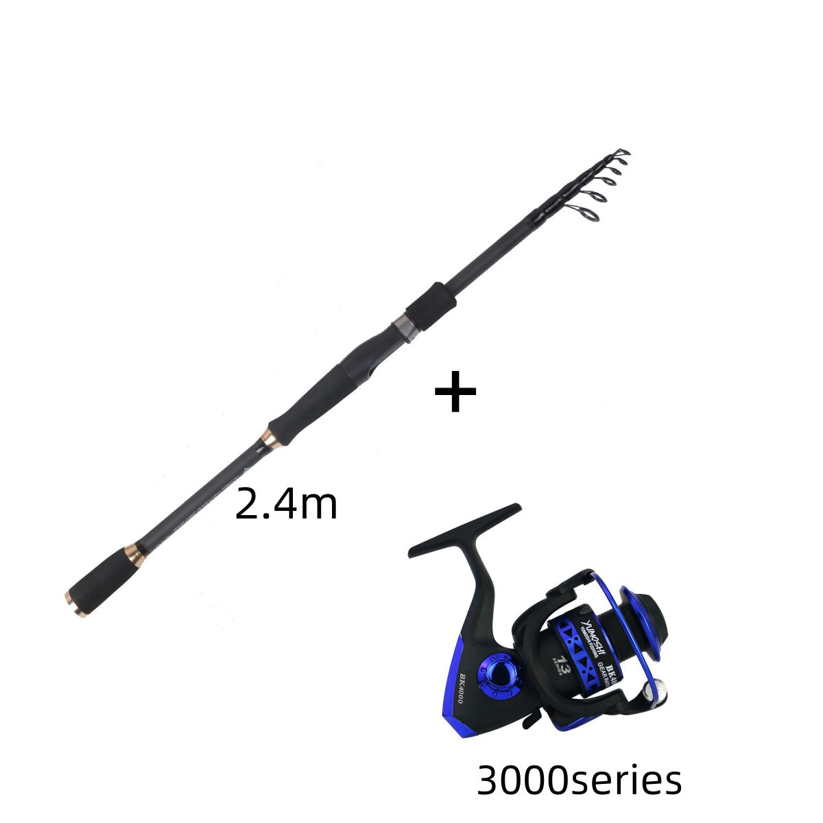 Telescopic rod fishing rod Hobby DealSniper.net Straight handle set 2.4m