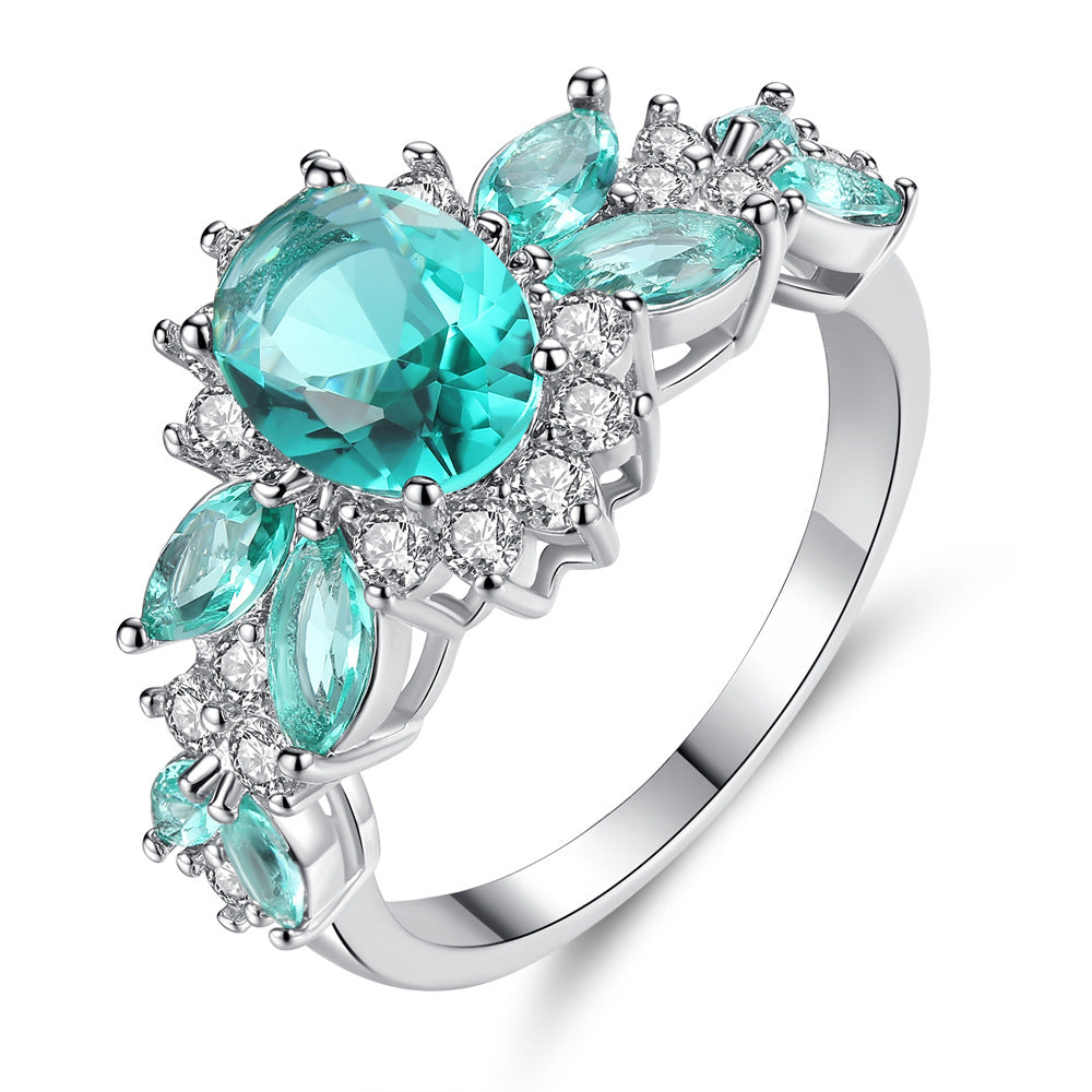 Baolan Zircon Ring Jewelry DealSniper.net Green Number 6